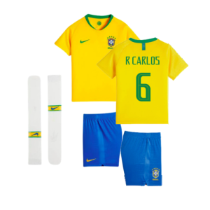 2018-2019 Brazil Little Boys Home Kit (R Carlos 6)