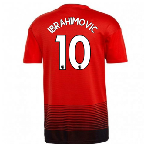 2018-2019 Man Utd Adidas Home Football Shirt (Ibrahimovic 10)