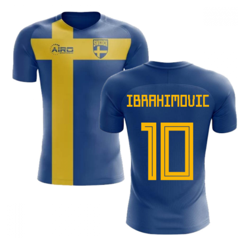 2024-2025 Sweden Flag Concept Football Shirt (Ibrahimovic 10)