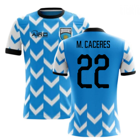 2025-2026 Uruguay Home Concept Football Shirt (M. Caceres 22)