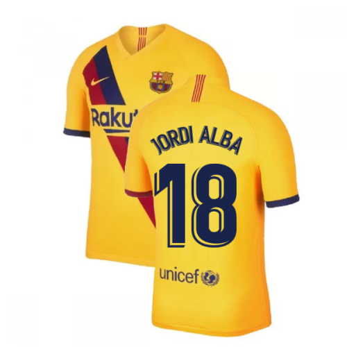 2019-2020 Barcelona Away Nike Football Shirt (JORDI ALBA 18)