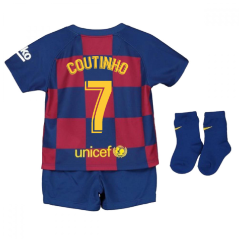 2019-2020 Barcelona Home Nike Baby Kit (COUTINHO 7)