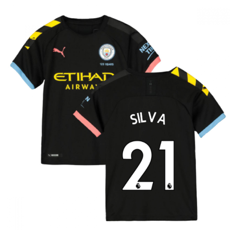 2019-2020 Manchester City Puma Away Football Shirt (Kids) (SILVA 21)