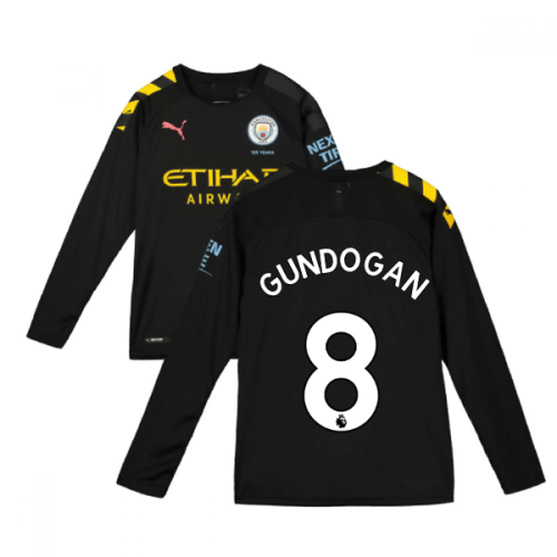 2019-2020 Manchester City Puma Away Long Sleeve Shirt (Kids) (GUNDOGAN 8)