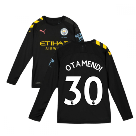 2019-2020 Manchester City Puma Away Long Sleeve Shirt (Kids) (OTAMENDI 30)