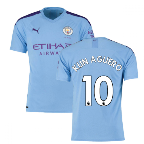 2019-2020 Manchester City Puma Home Football Shirt (KUN AGUERO 10)