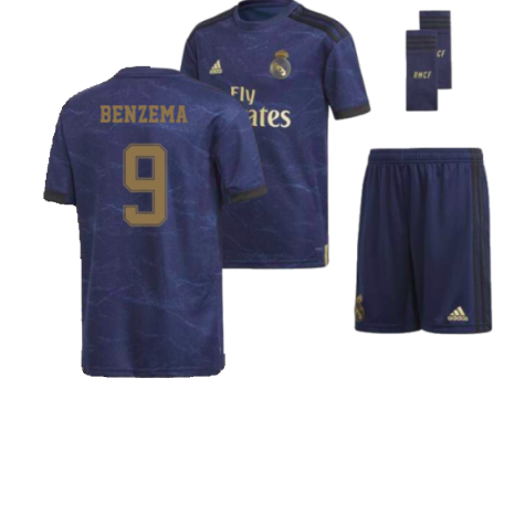 2019-2020 Real Madrid Away Youth Kit (Night Indigo) (BENZEMA 9)