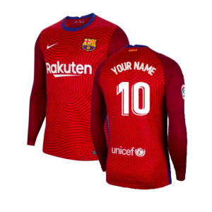 2020-2021 Barcelona Away Goalkeeper Shirt (Red) - Kids