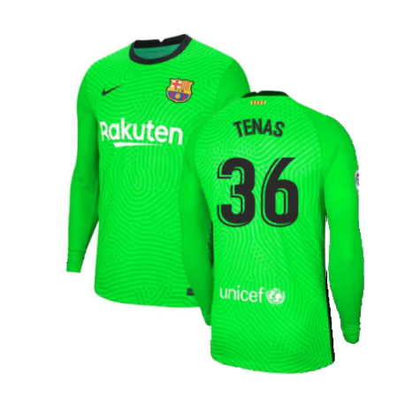 2020-2021 Barcelona Home Goalkeeper Shirt (Green) - Kids (Tenas 36)