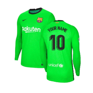 2020-2021 Barcelona Home Goalkeeper Shirt (Green) - Kids