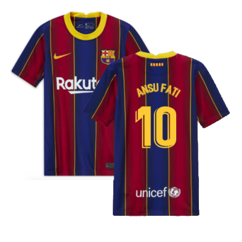 2020-2021 Barcelona Home Jersey (Kids) (ANSU FATI 10)