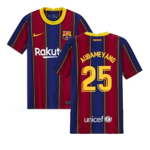 2020-2021 Barcelona Home Jersey (Kids) (AUBAMEYANG 25)