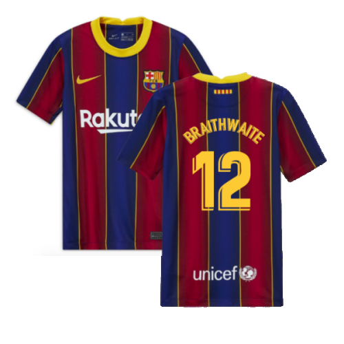 2020-2021 Barcelona Home Jersey (Kids) (BRAITHWAITE 12)