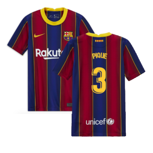 2020-2021 Barcelona Home Jersey (Kids) (PIQUE 3)