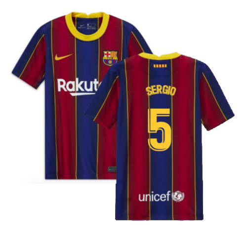 2020-2021 Barcelona Home Jersey (Kids) (SERGIO 5)