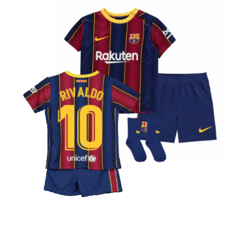 2020-2021 Barcelona Home Nike Baby Kit (RIVALDO 10)