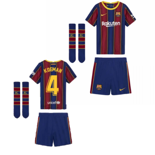 2020-2021 Barcelona Home Nike Little Boys Mini Kit (KOEMAN 4)