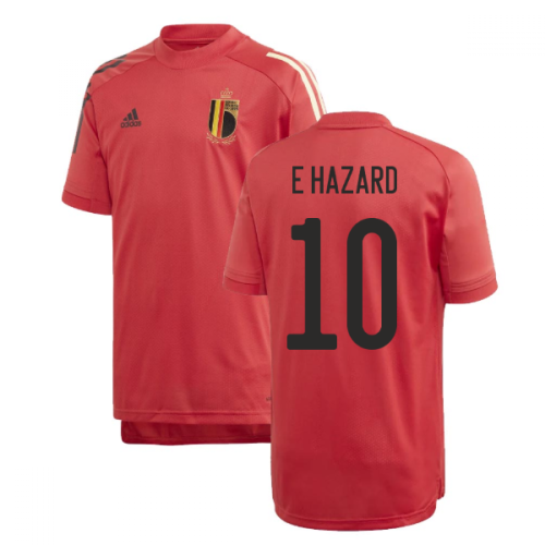 2020-2021 Belgium Adidas Training Shirt (Red) - Kids (E HAZARD 10)