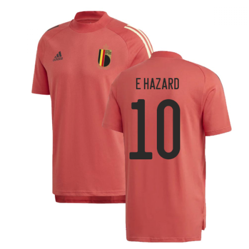 2020-2021 Belgium Adidas Training Tee (Red) (E HAZARD 10)