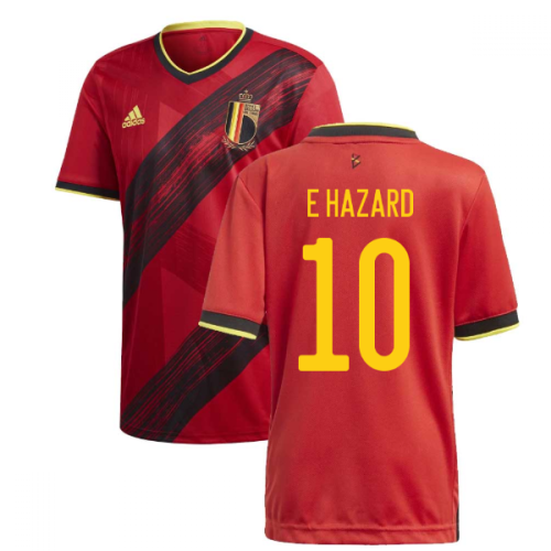 2020-2021 Belgium Home Adidas Football Shirt (E HAZARD 10)