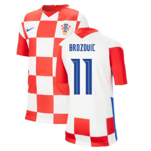 2020-2021 Croatia Home Nike Football Shirt (Kids) (BROZOVIC 11)