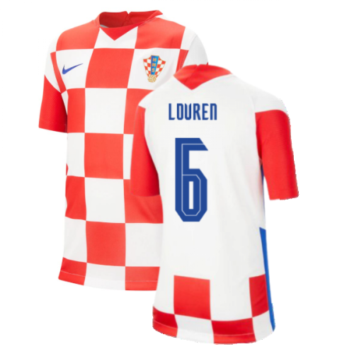 2020-2021 Croatia Home Nike Football Shirt (Kids) (LOVREN 6)