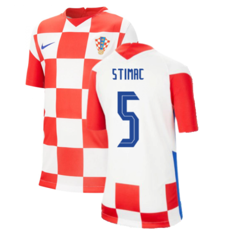 2020-2021 Croatia Home Nike Football Shirt (Kids) (STIMAC 5)