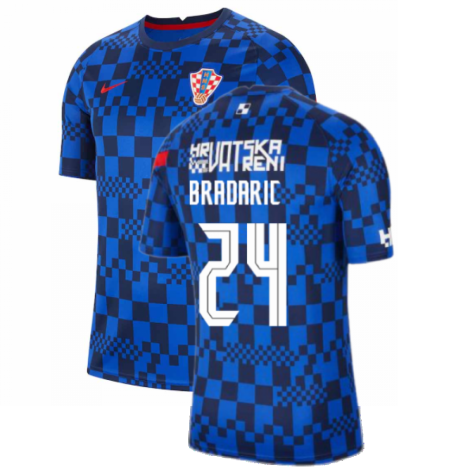 2020-2021 Croatia Pre-Match Training Shirt (Blue) - Kids (BRADARIC 24)