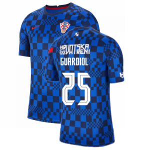 2020-2021 Croatia Pre-Match Training Shirt (Blue) - Kids (GVARDIOL 25)