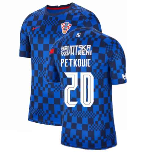 2020-2021 Croatia Pre-Match Training Shirt (Blue) - Kids (PETKOVIC 20)