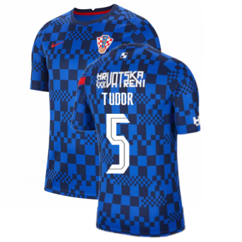 2020-2021 Croatia Pre-Match Training Shirt (Blue) - Kids (TUDOR 5)