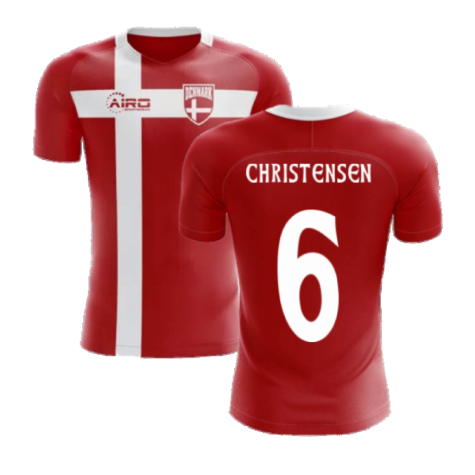 2024-2025 Denmark Flag Concept Football Shirt (Christensen 6)