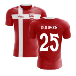 2024-2025 Denmark Flag Concept Football Shirt (Dolberg 25)