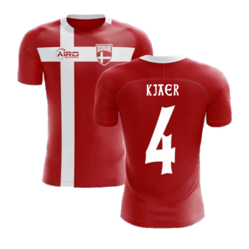 2024-2025 Denmark Flag Concept Football Shirt (Kjaer 4)