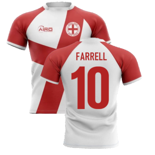 2024-2025 England Flag Concept Rugby Shirt (Farrell 10)