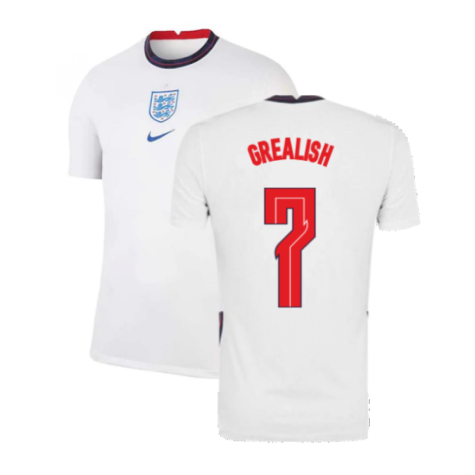 2020-2021 England Home Nike Football Shirt (Grealish 7)