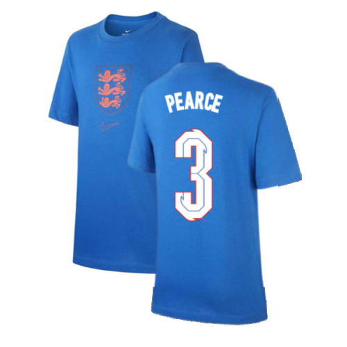 2020-2021 England Nike Evergreen Crest Tee (Blue) - Kids (PEARCE 3)