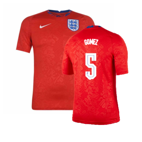 2020-2021 England Pre-Match Training Shirt (Red) (Gomez 5)