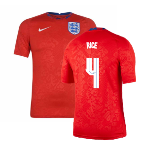 2020-2021 England Pre-Match Training Shirt (Red) (Rice 4) 2020-2021 England Pre-Match Training Shirt (Red) (Rice 4)