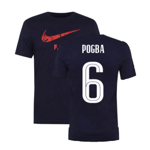 2020-2021 France Nike Ground Tee (Obsidian) (POGBA 6)