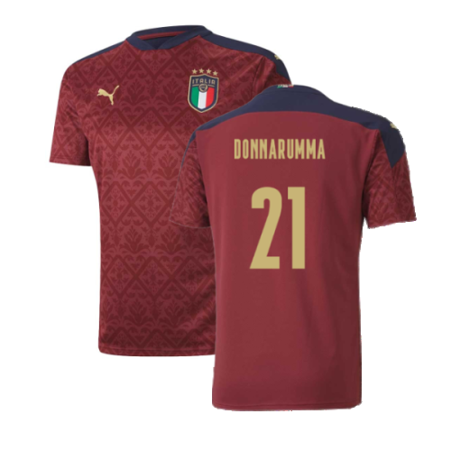 2020-2021 Italy Goalkeeper Shirt (Cordovan) (DONNARUMMA 21)