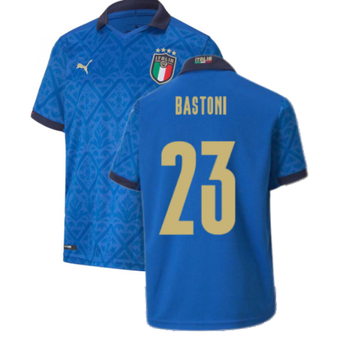 2020-2021 Italy Home Puma Football Shirt (Kids) (BASTONI 23)