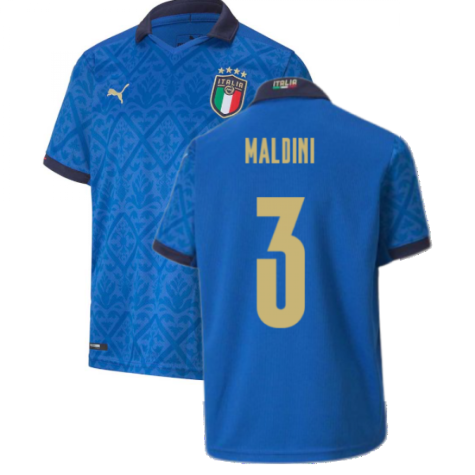 2020-2021 Italy Home Puma Football Shirt (Kids) (MALDINI 3)