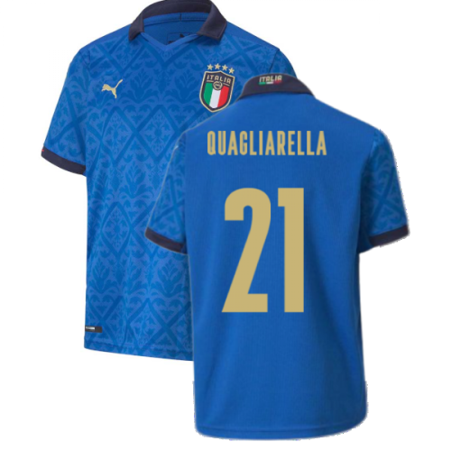 2020-2021 Italy Home Puma Football Shirt (Kids) (QUAGLIARELLA 21)