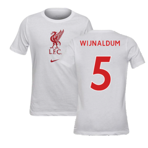 2020-2021 Liverpool Evergreen Crest Tee (White) - Kids (WIJNALDUM 5)