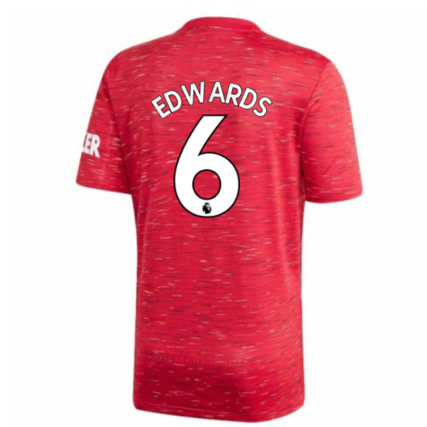 2020-2021 Man Utd Adidas Home Football Shirt (EDWARDS 6)