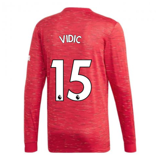 2020-2021 Man Utd Adidas Home Long Sleeve Shirt (VIDIC 15)