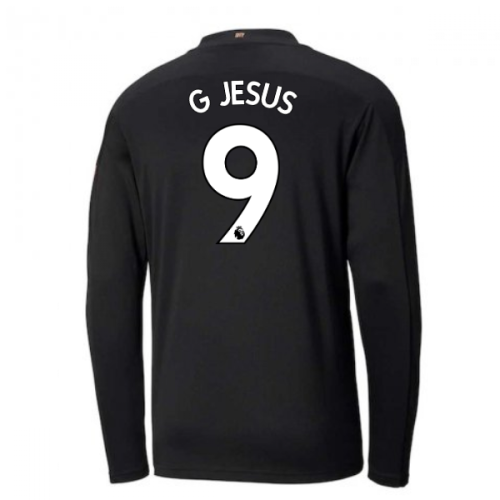 2020-2021 Manchester City Puma Away Long Sleeve Shirt (Kids) (G JESUS 9)