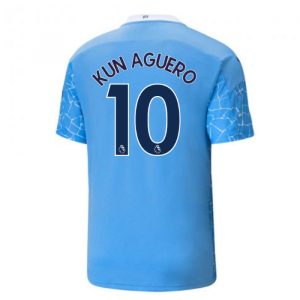 2020-2021 Manchester City Puma Home Football Shirt (KUN AGUERO 10)