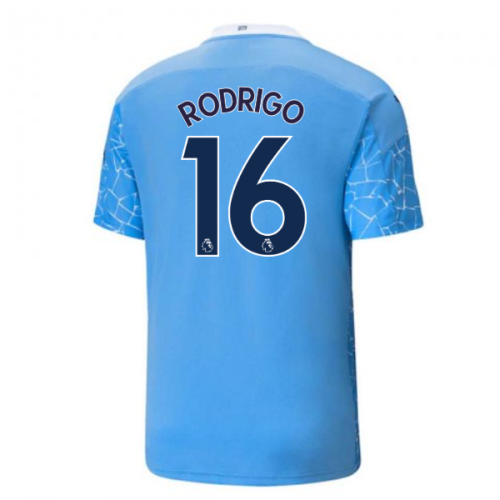 2020-2021 Manchester City Puma Home Football Shirt (RODRIGO 16)